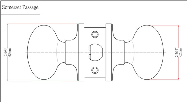 Designers Impressions Somerset Design Polished Chrome Passage Door Knob: 88-2677