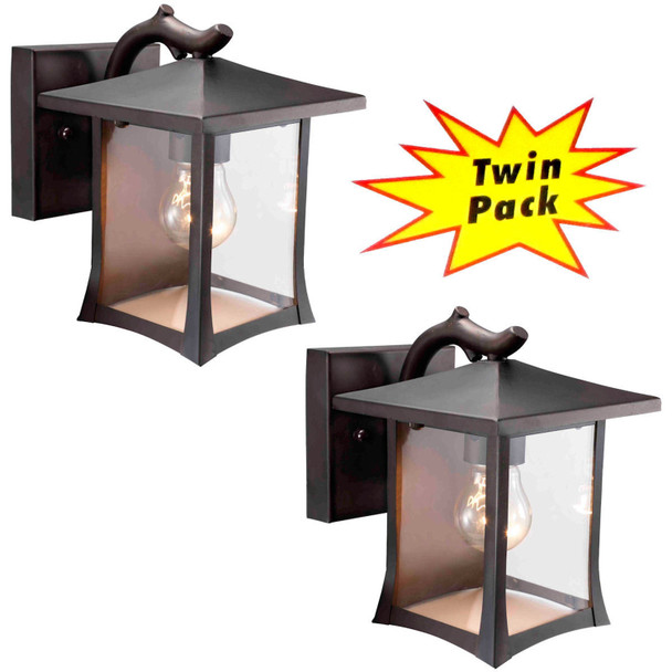 Designers Impressions Black Outdoor Patio / Porch Exterior Light Fixtures - Twin Pack : 73474