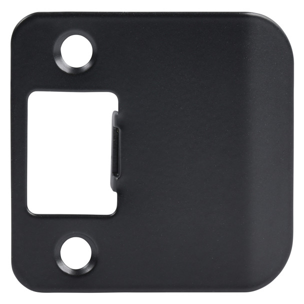 Designers Impressions Matte Black 1-3/4" Extended Lip Strike Plate - 2-1/4" Overall Length: EST-107