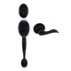 Designers Impressions Frankfort Black Traditional Handleset with Kingston Interior Lever: 55-8000
