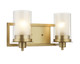 Juno Brushed Brass 2 Light Wall Sconce / Bathroom Fixture: 73486