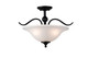 Designers Impressions Countryside Matte Black 3 Light Semi-Flush Mount Ceiling Light Fixture: 10020