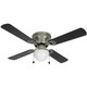 Satin Nickel 42" Hugger Ceiling Fan w/ Light Kit : 3611