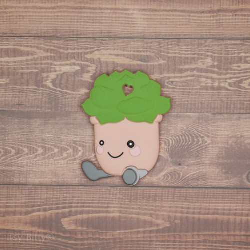 Itsy Bitty Letty succulent silicone teether front