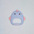 Itsy Bitty Crackle blue birdie silicone teether front Itsy Bitty Crackle blue birdie silicone teether front
