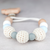 Silicone, wood, and hand-crochet cotton covered wooden beads