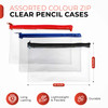 Janrax 8x5" Zip Clear Exam Pencil Case Red