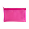 8x5" Frosted Pink Pencil Case - See Through Exam Clear Translucent