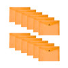 Pack of 12 Janrax A4 Orange Document Wallets - Button Stud Folder