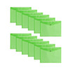 Pack of 12 Janrax A3 Green Document Wallets - Button Stud Folder