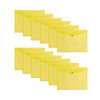 Pack of 12 Janrax A3 Yellow Document Wallets - Button Stud Folder