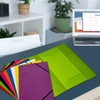 Janrax A4 Green Laminated Card 3 Flap Folder with Elastic Closure