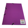 Janrax A4 Purple Laminated Card 3 Flap Folder with Elastic Closure