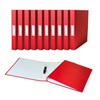 Pack of 10 A4 Red Paper Over Board Ring Binders by Janrax