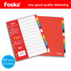 A4 12 Part Coloured Card Index Filing Dividers 