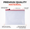 Pack of 12 DL Red PVC Mesh Zip Bags