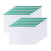 Pack of 12 A6 Clear Zippy Bags with Green Zip