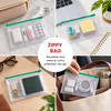 Pack of 12 A6 Clear Zippy Bags with Pink Zip