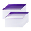 Pack of 12 DL Clear Zippy Bags with Purple Zip