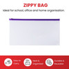 Pack of 12 DL Clear Zippy Bags with Orange Zip