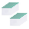 Pack of 12 A5 Clear Zippy Bags with Green Zip