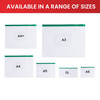 Pack of 12 A4+ Foolscap Clear Zippy Bags with Red Zip