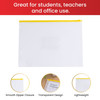 Pack of 12 A4+ Foolscap Clear Zippy Bags with Blue Zip