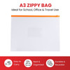 Pack of 12 A3 Clear Zippy Bags with Orange Zip
