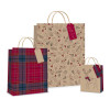 Pack of 3 Tartan Kraft Design Christmas Gift Bags