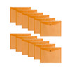 Pack of 12 Janrax A3 Orange Document Wallets - Button Stud Folder