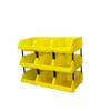 Stackable Yellow Storage Pick Bin with Riser Stands 400x245x154mm