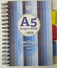 Silvine A5 Project Book 200 Pages with 3 Part Dividers Lined Spiral Book