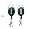 Black Solid Keyreel With Carabiner