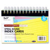 Pack of 50 5"x3" Spiral Ruled Coloured Index Cards by Concept