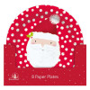 Pack of 8 Christmas Santa Design Paper Plates