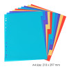 10 Part A4 Plain Plastic Coloured Dividers