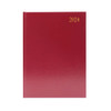 2024 A4 Week To View Burgundy Desk Diary