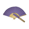 Light Purple Paper Foldable Hand Held Bamboo Wooden Fan by Parev