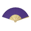 Purple Paper Foldable Hand Held Bamboo Wooden Fan by Parev