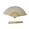 Rice White Paper Foldable Hand Held Bamboo Wooden Fan by Parev