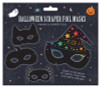 Pack of 4 Scratch Your Own Halloween Design Scraper Foil Art Masks