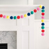 7ft Vibrant Christmas Felt Pom Pom Garland