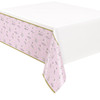 54" x 84" Ballerina Pink & Gold 1st Birthday Plastic Table Cover