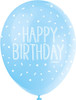Pack of 5 Blue Happy Birthday 12" Latex Balloons