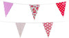 Red and Purple Shabby Chic Vintage Print Bunting 10m with 20 Pennants