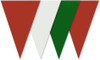 Green, Red and White Bunting 10m with 20 Pennants