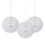 Pack of 3 White Solid 6" Tissue Paper Fans