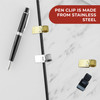 Pack of 6 Gold Metal Pen Holder Clips for Notebooks and Clipboards