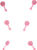 Pack of 6 2.5" Pink Baby Rattles For Baby Shower Favors
