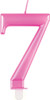 Metallic Pink Number 7 Birthday Candle